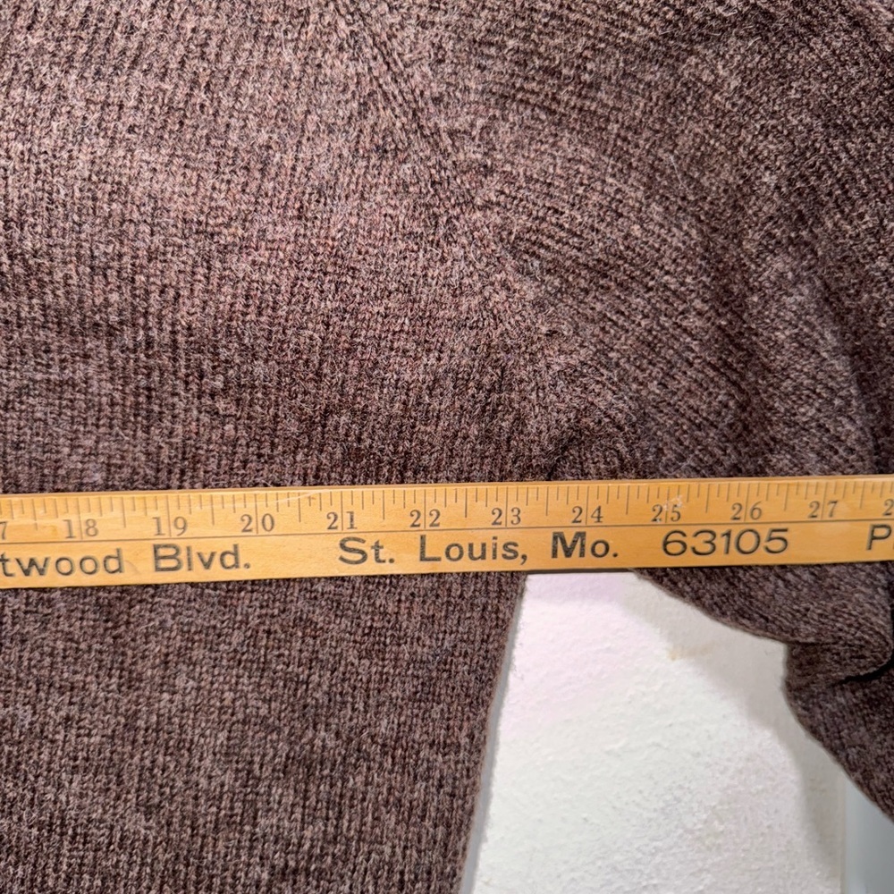 Vintage Shetland Wool V-Neck Sweater XXL Brown - Picture 7 of 8
